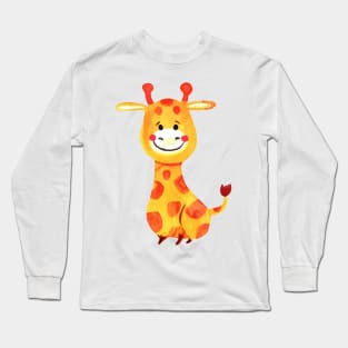 Giraffe body Watercolor Long Sleeve T-Shirt